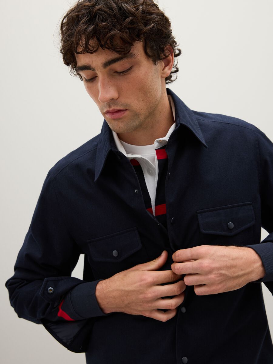 Blue regular fit shirt with pockets_2