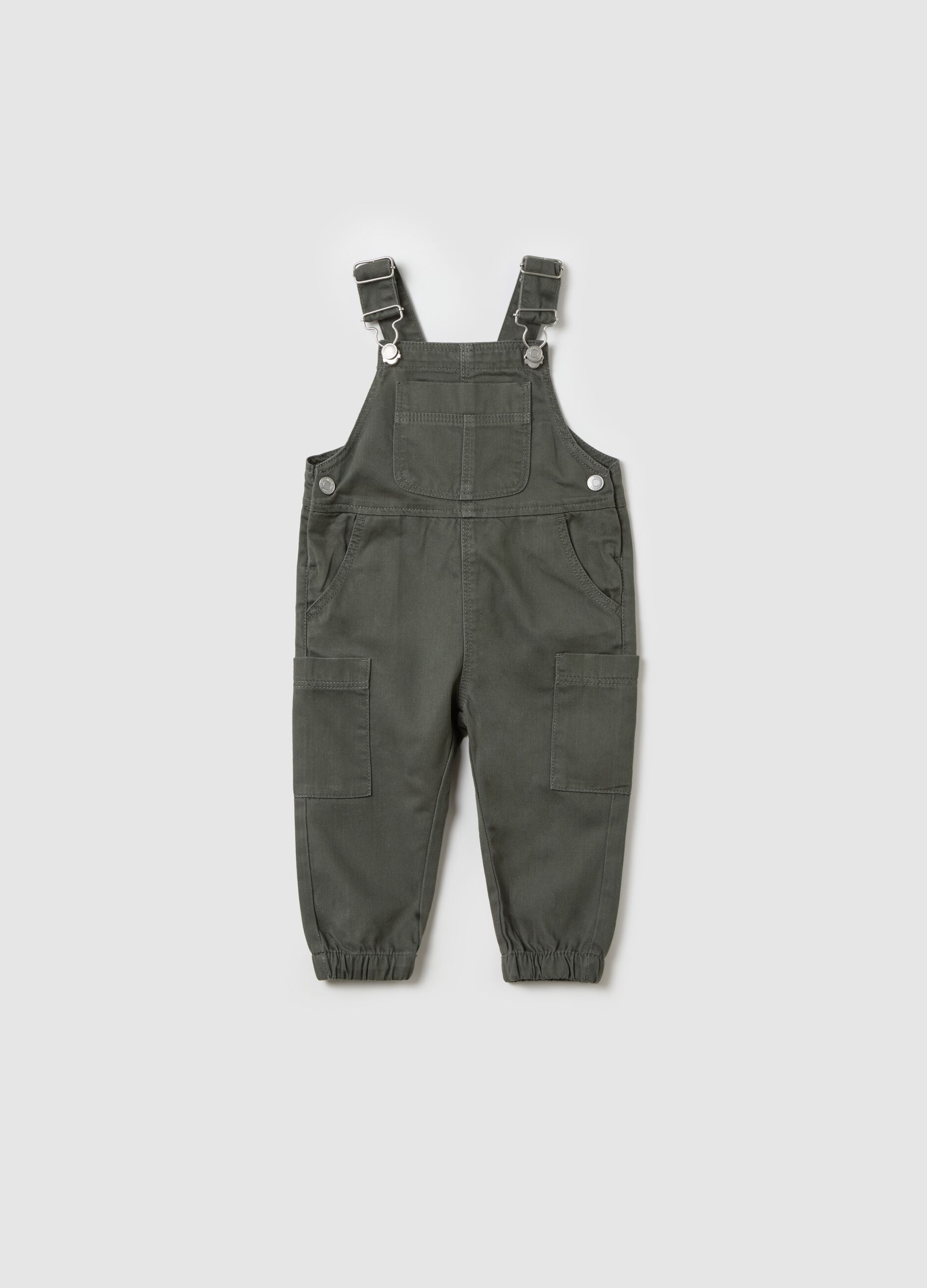 Cargo dungarees in cotton and Lyocell