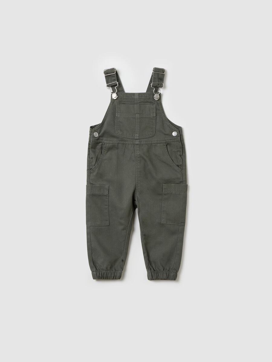 Cargo dungarees in cotton and Lyocell_0