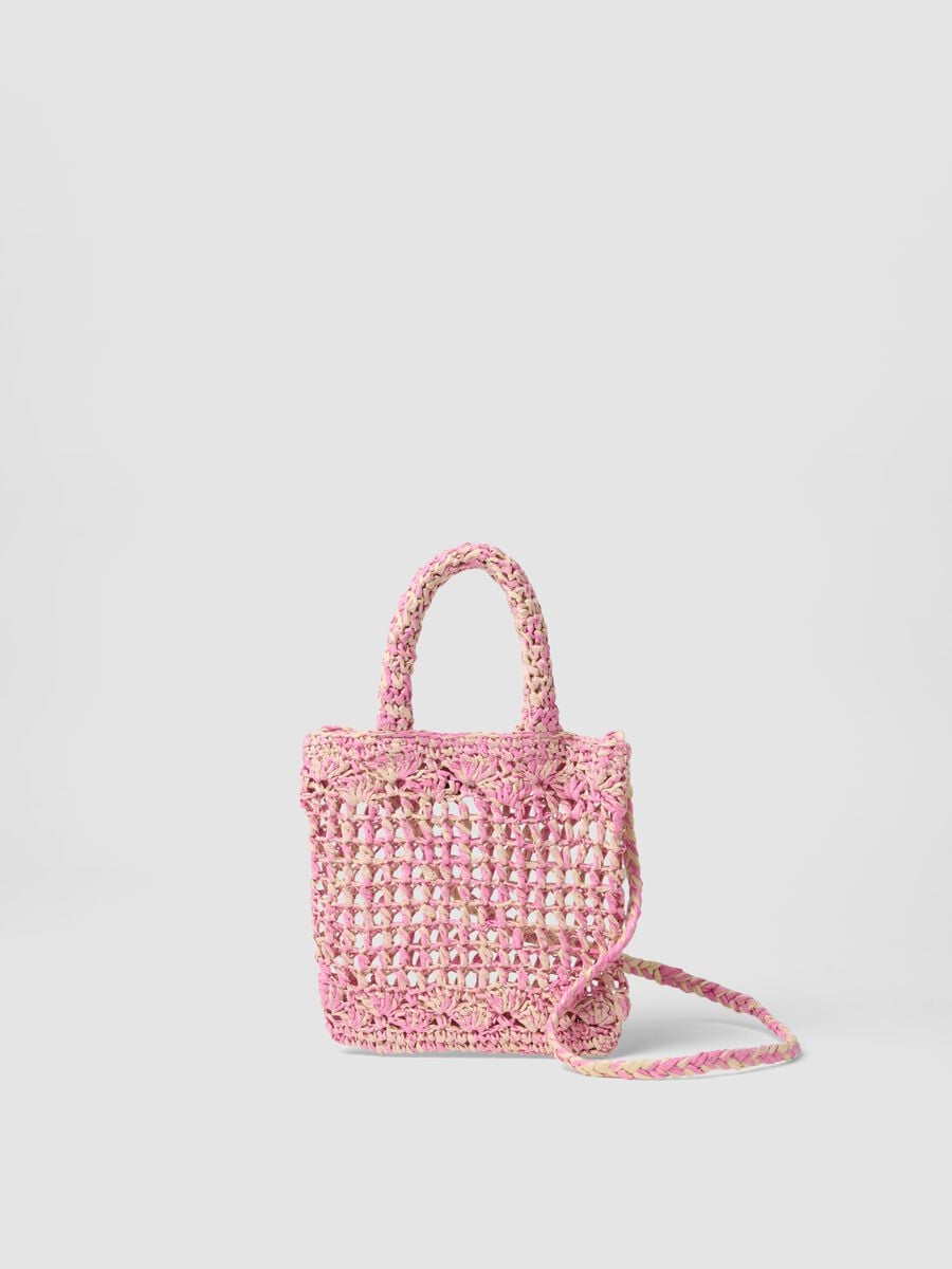 Multicoloured pure paper fabric bag for girls with shoulder strap_0