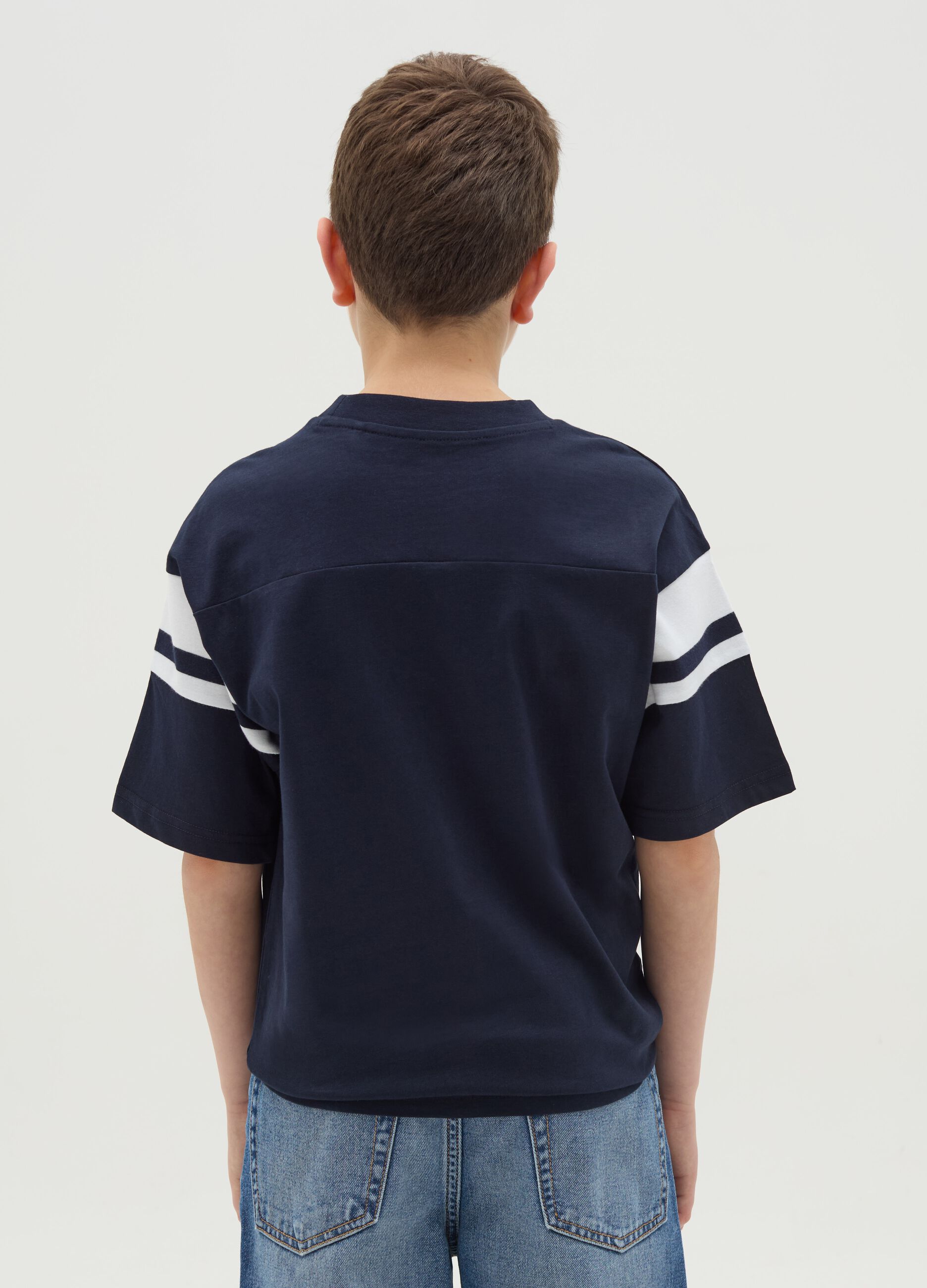 Cotton T-shirt with "Varsity Crew" print