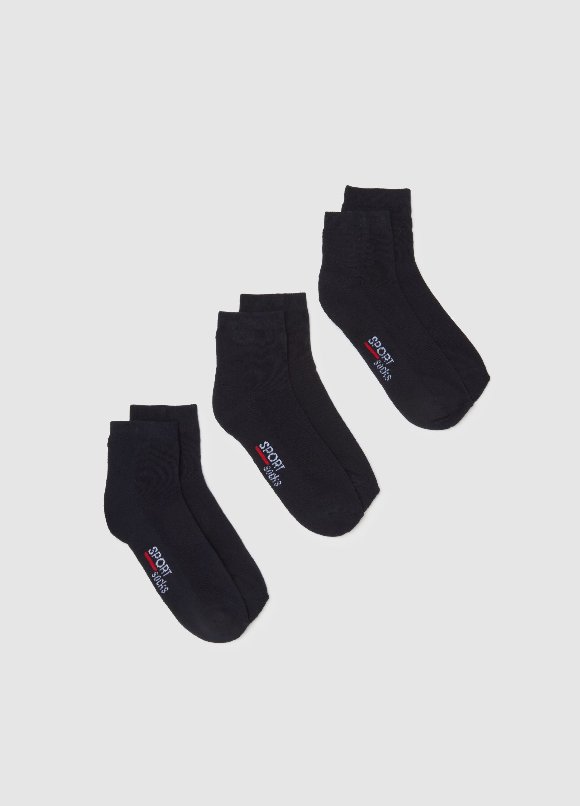 Set of blue cotton blend sports socks