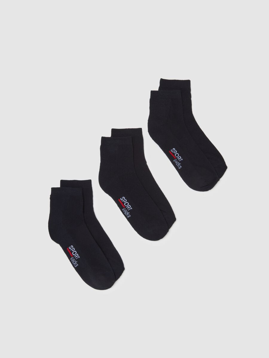 Set of blue cotton blend sports socks_0