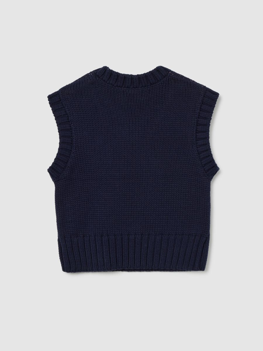 Blue Waistcoat with Floral Pattern_5