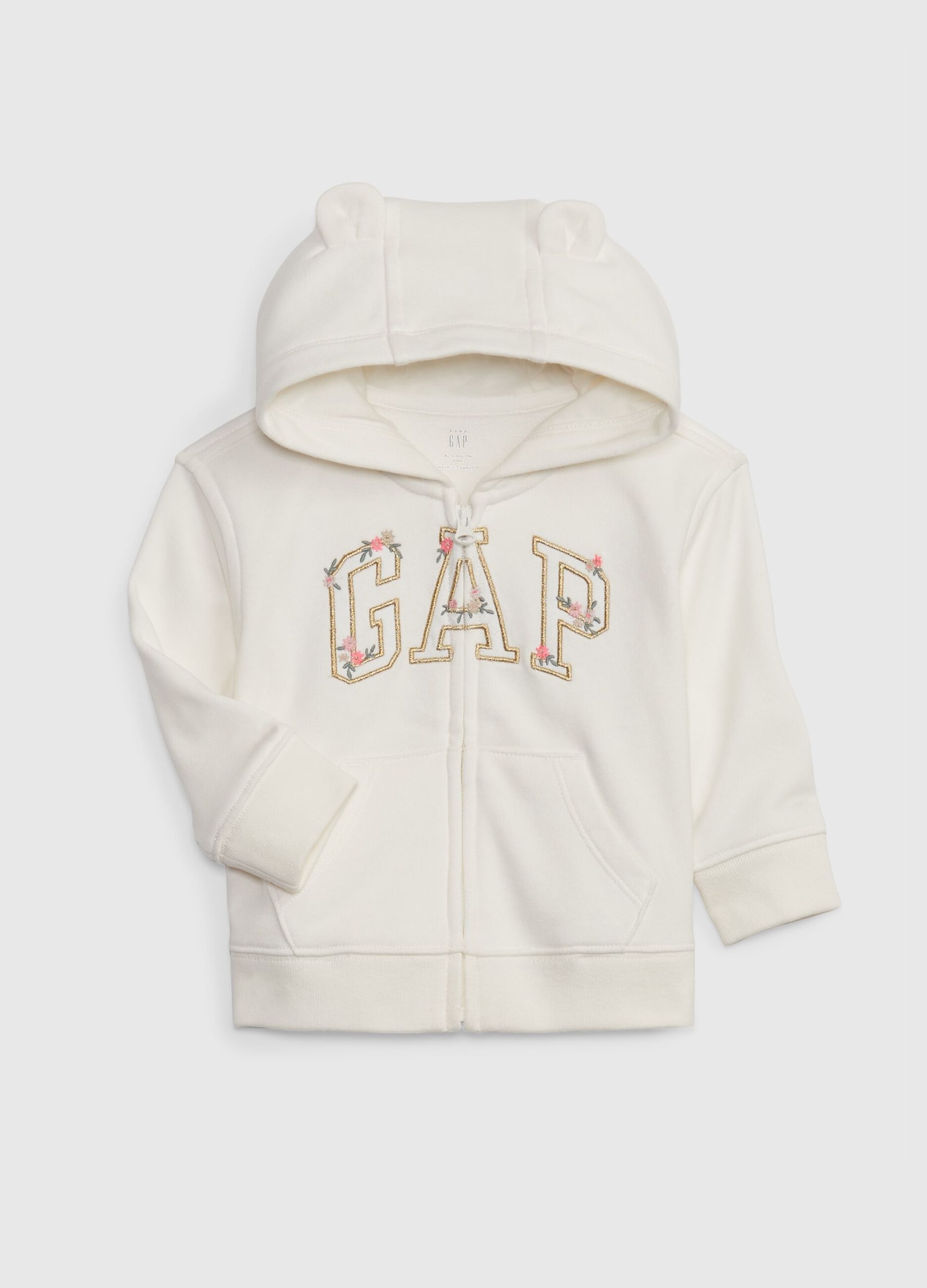 Full-zip con cappuccio e stampa logo_0