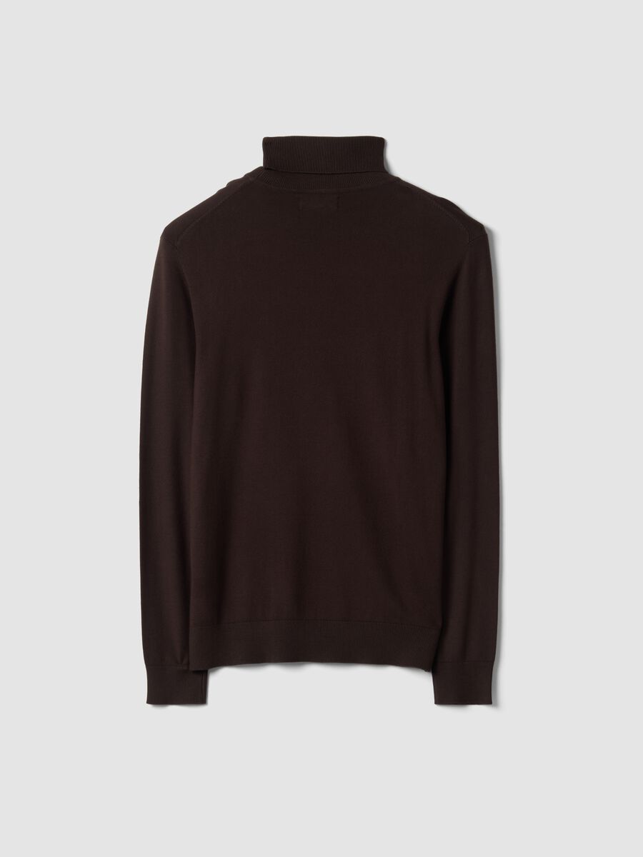 Brown viscose-blend roll-neck jumper_2