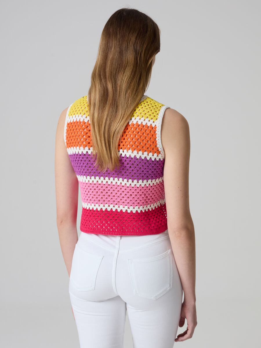 Tank top crochet a righe multicolor_4