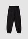 Black pure cotton relaxed cargo joggers for boys_5
