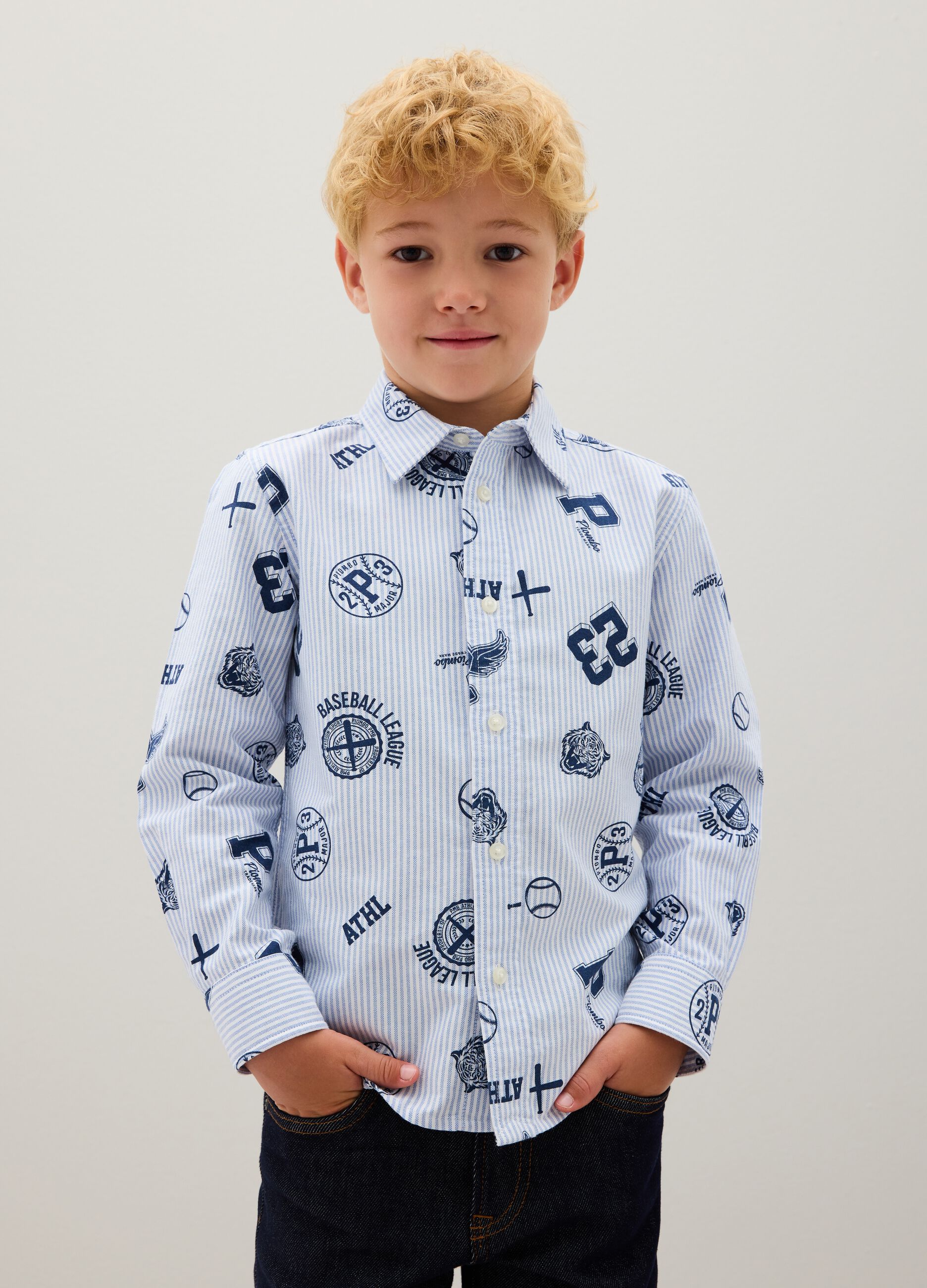 Multicolour regular fit pure cotton child's shirt