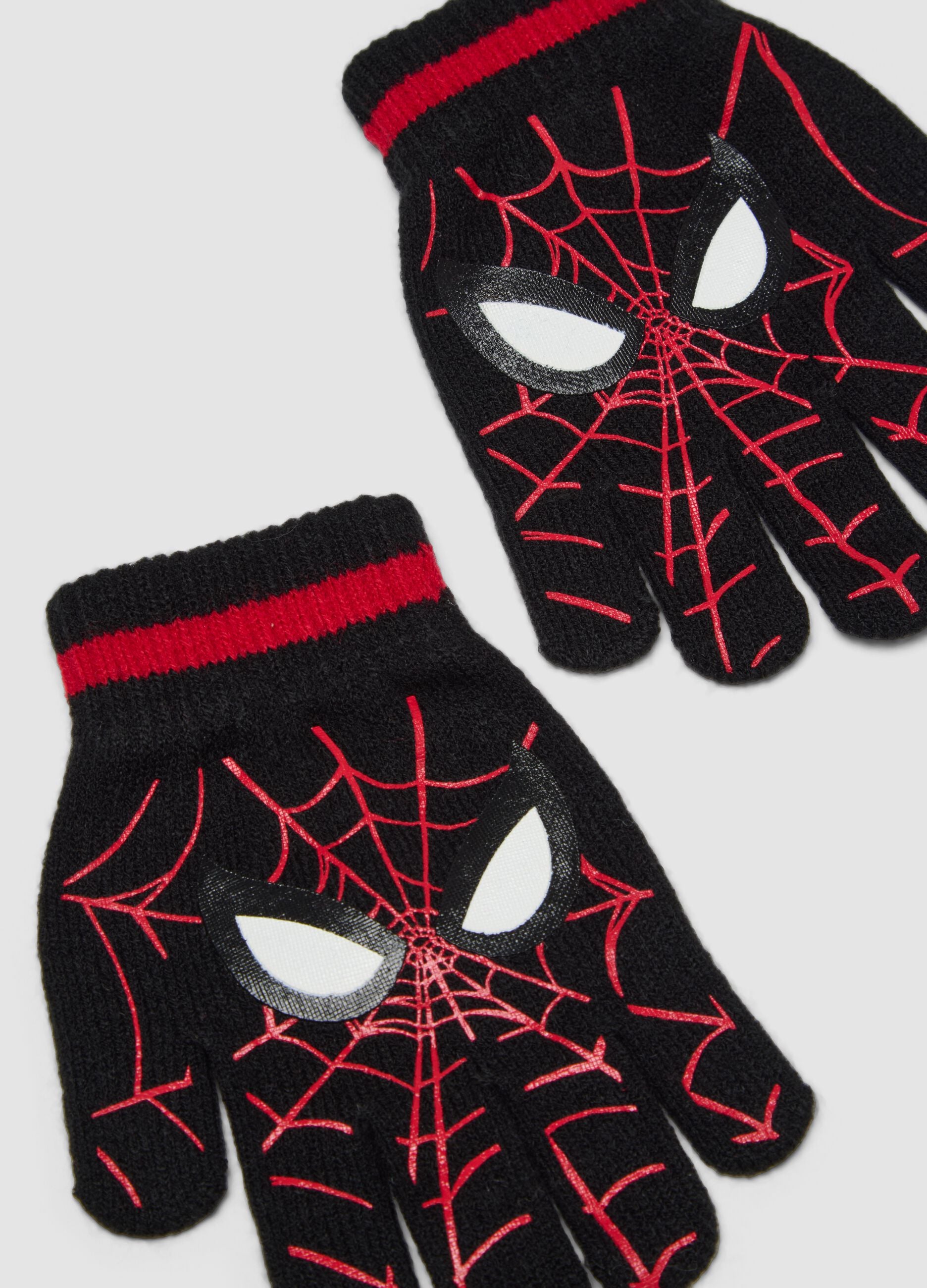 Guanti neri con stampa MARVEL Spider-Man