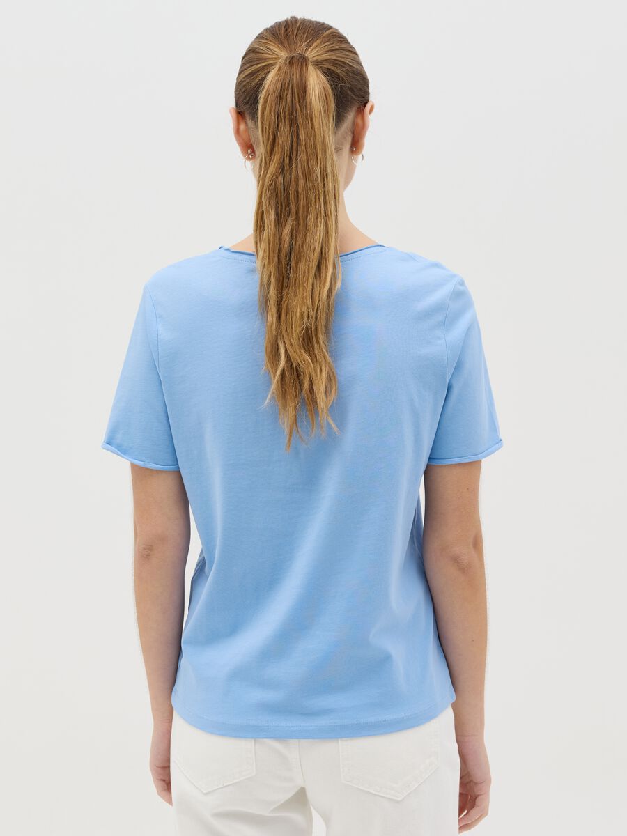 Light blue relaxed-fit T-shirt in cotton_3