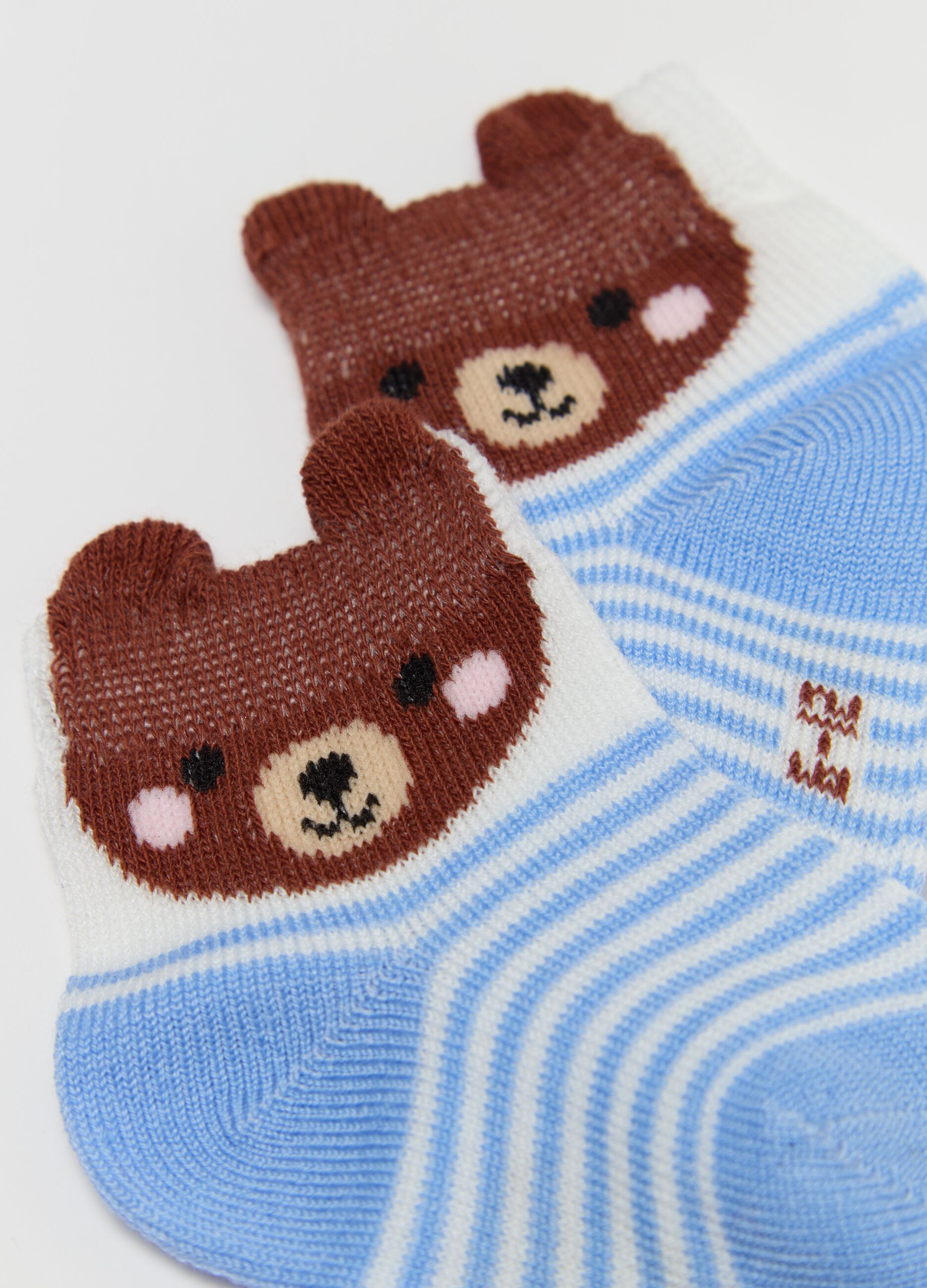 Two-pair pack stretch socks with animal design