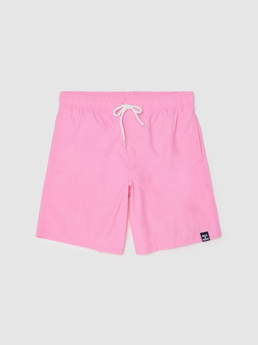 Boxer da uomo rosa regular fit con elastico in vita e coulisse_4