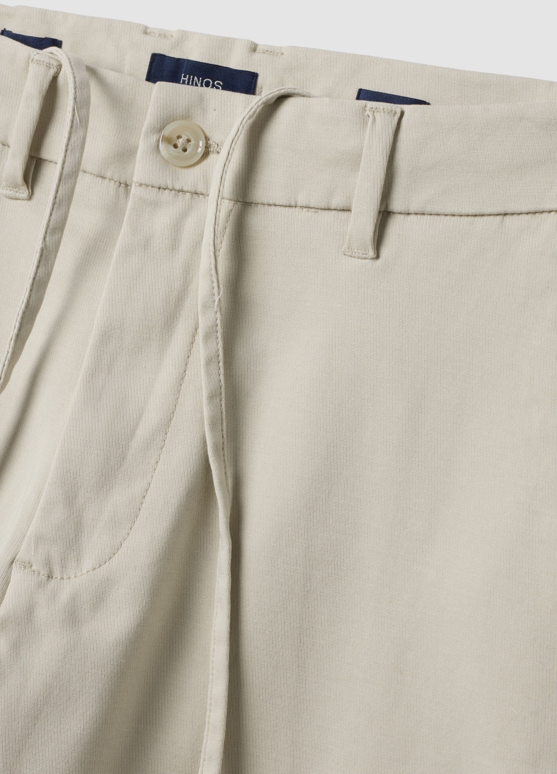 Grey slim-fit chino trousers in lyocell and stretch cotton