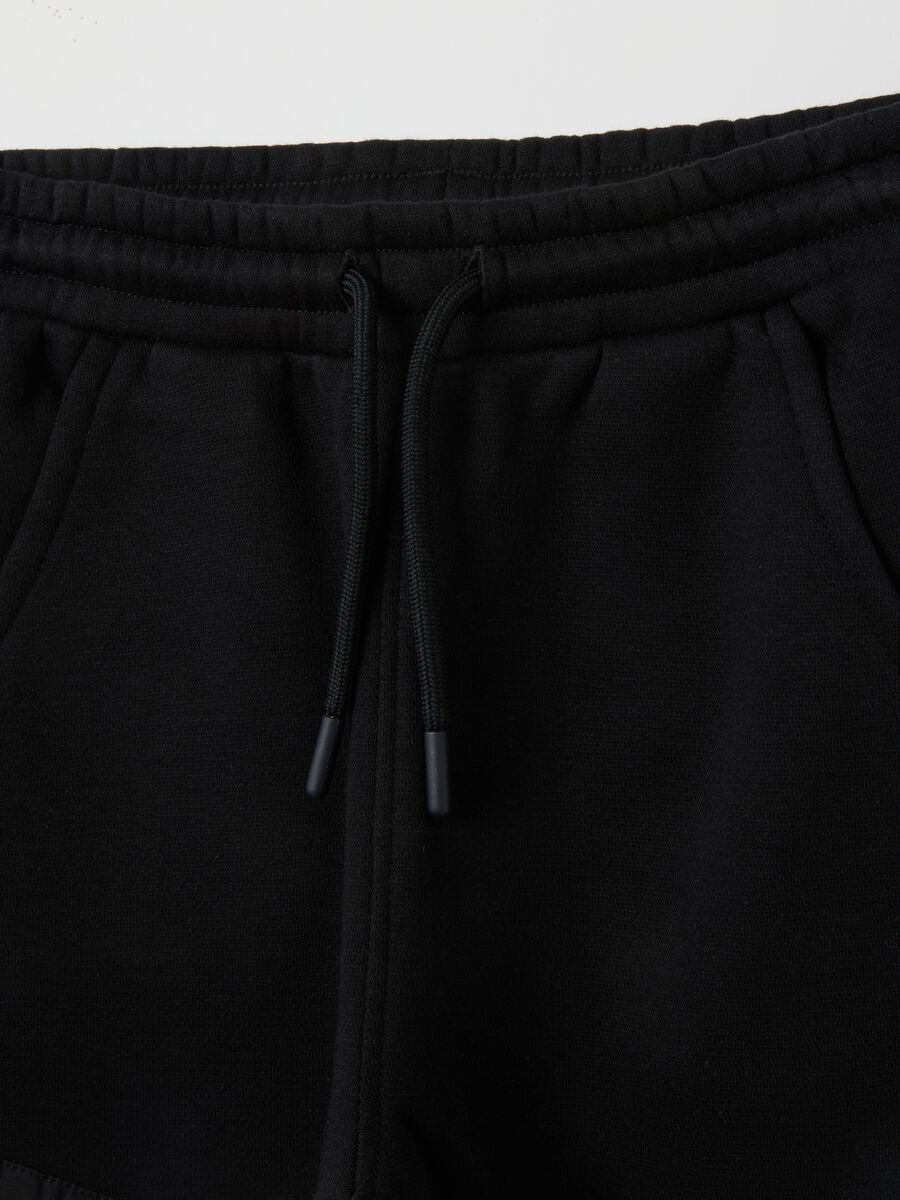 Pantaloni jogger da bambino in misto cotone nero con stampa Batman_2