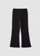 Leggings neri flare in cotone elasticizzato con borchie_0