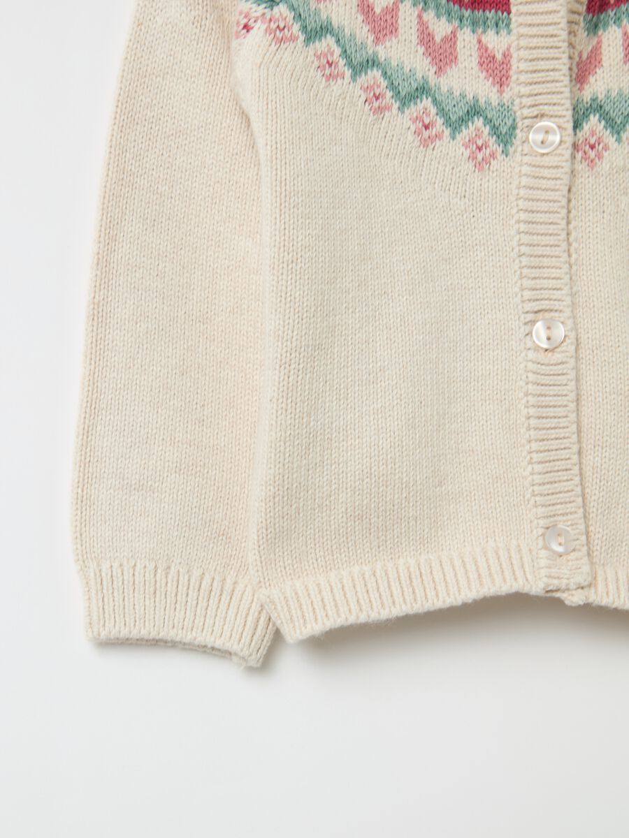 Cardigan with jacquard geometric design_3