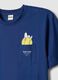 Blue pure cotton T-shirt with chest pocket_1