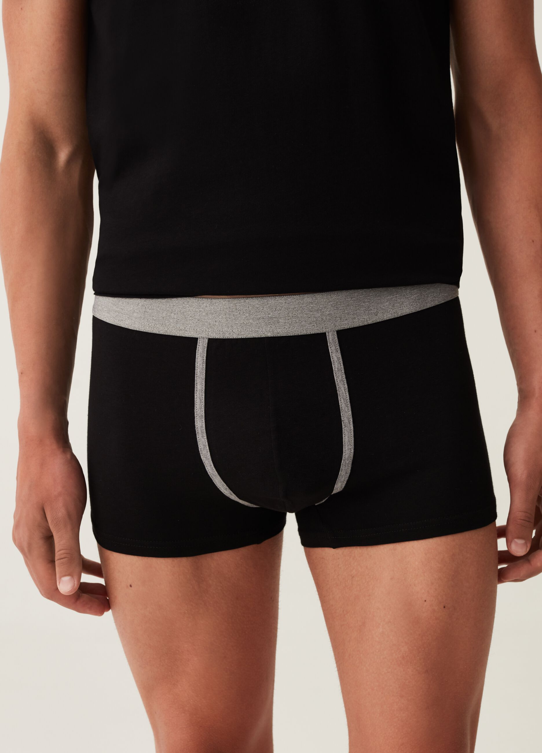 Tripack boxer con profili a contrasto