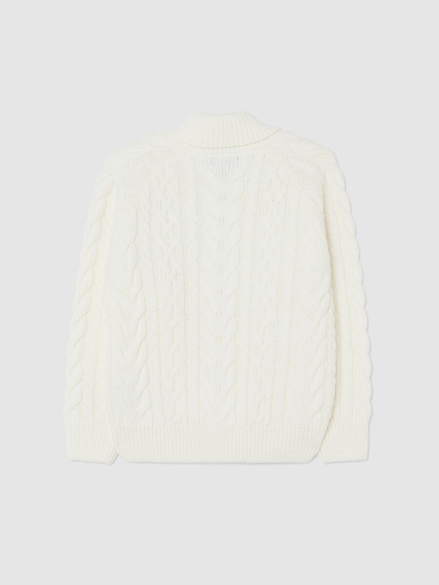 Children's white regular fit knitted jumper_1