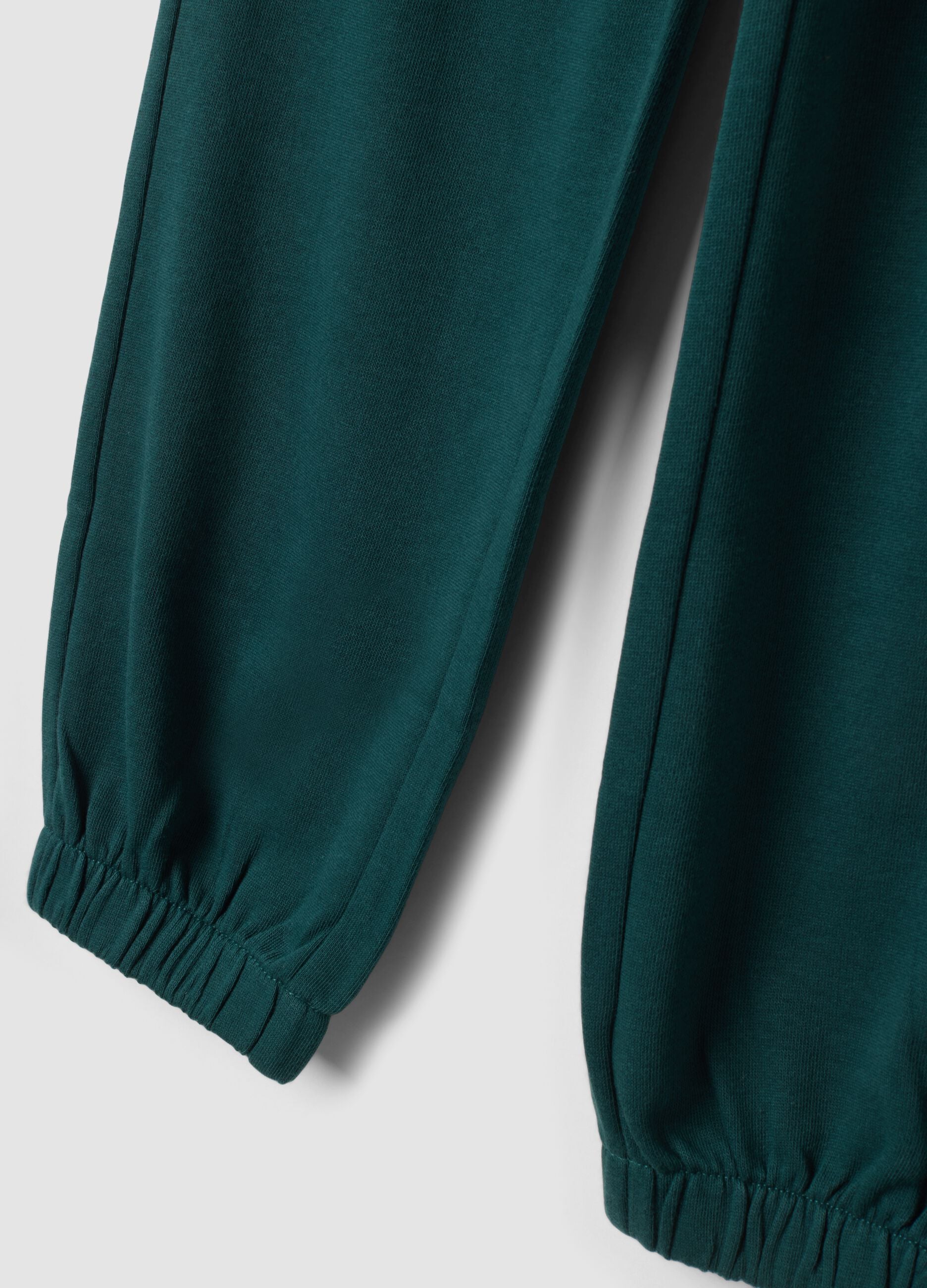 Green cotton and viscose blend joggers