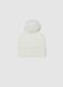 White hat with pom pom and sequins_1