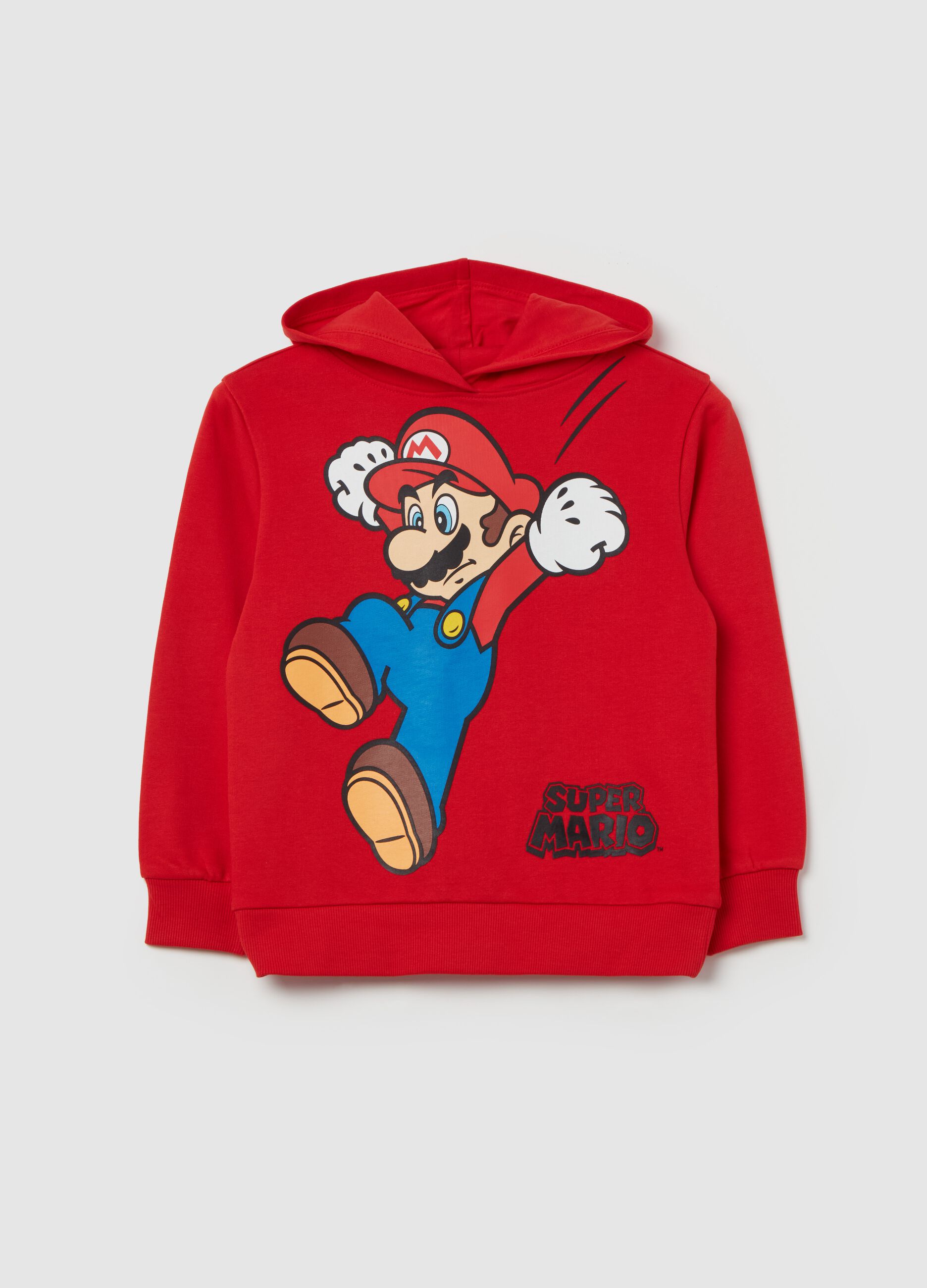 Felpa con cappuccio stampa Super Mario Rosso geranio OVS KIDS da Bambino OVS
