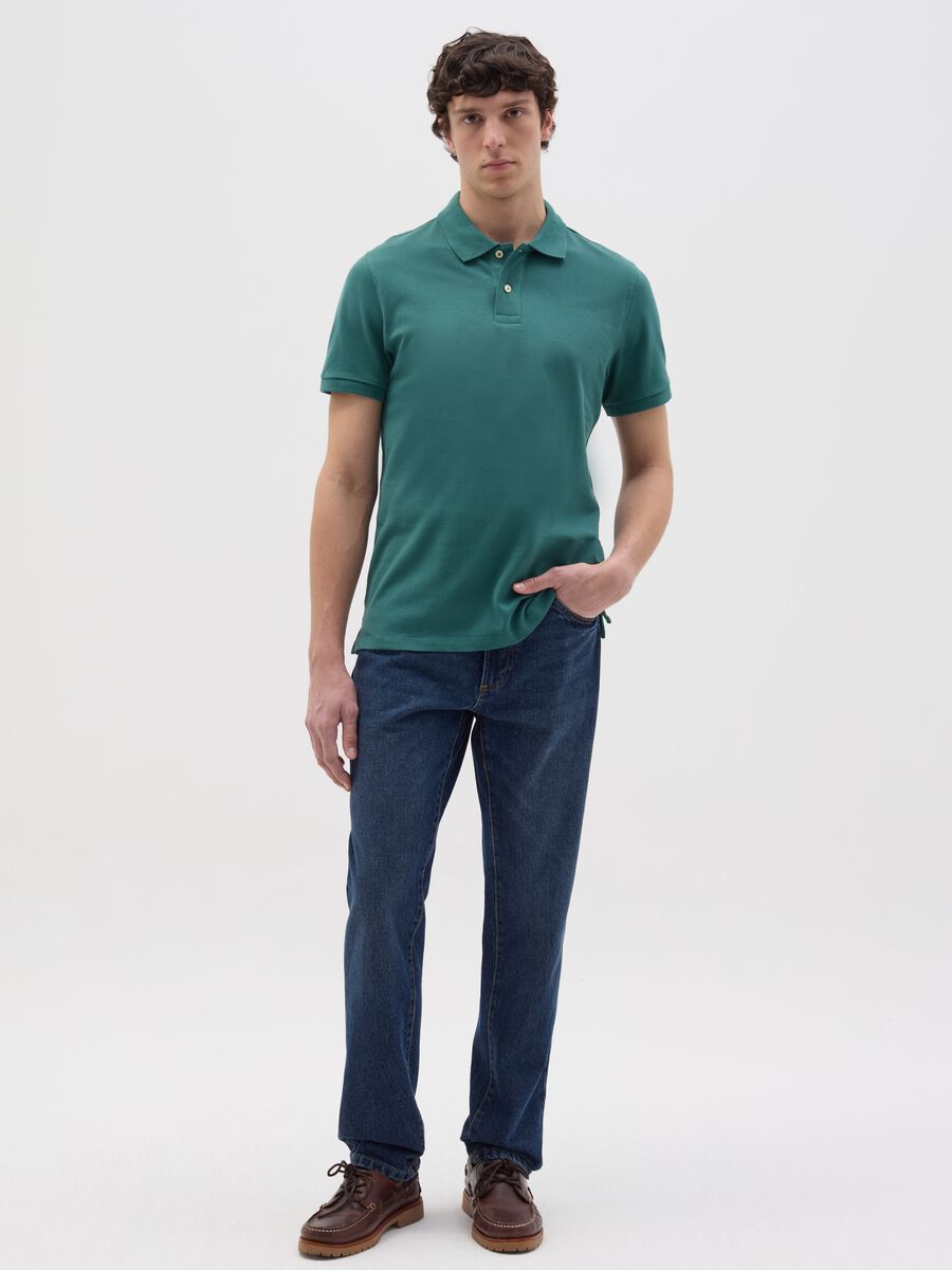 Solid colour polo shirt in organic cotton_1