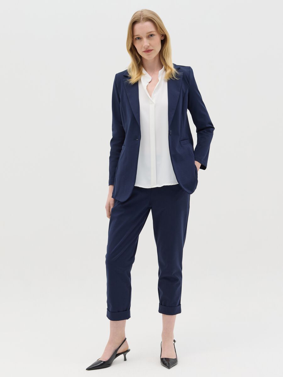 Blue single-breasted blazer_1