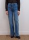 Blue wide-leg stretch cotton jeans_1