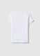 White regular fit pure cotton t-shirt with print for girls_1