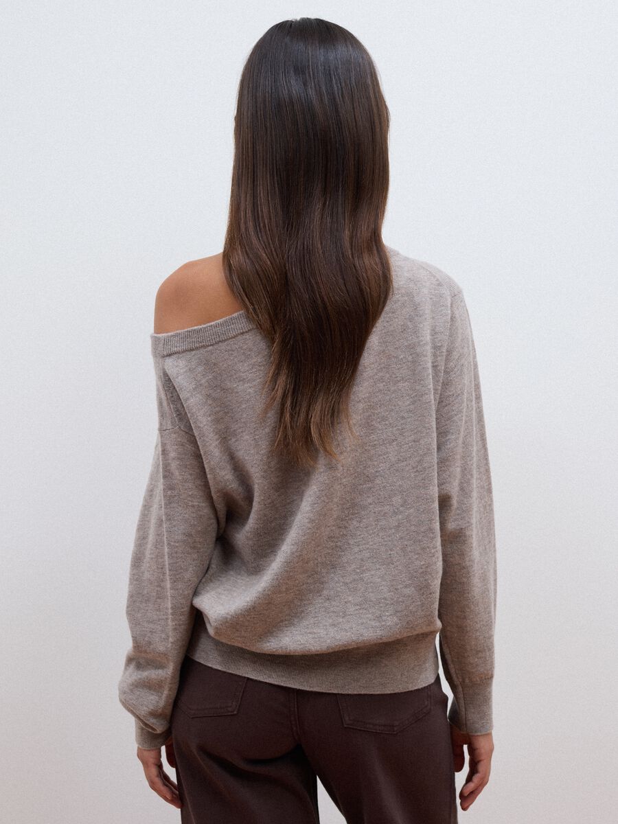 Grey pure wool boat-neck jumper_3