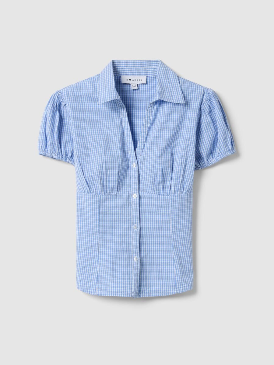 Multicolour plaid stretch cotton shirt regular fit_4