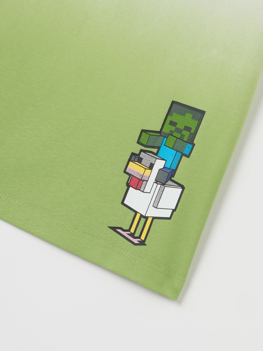 T-shirt da bambino in puro cotone multicolor regular fit con stampa Minecraft_3