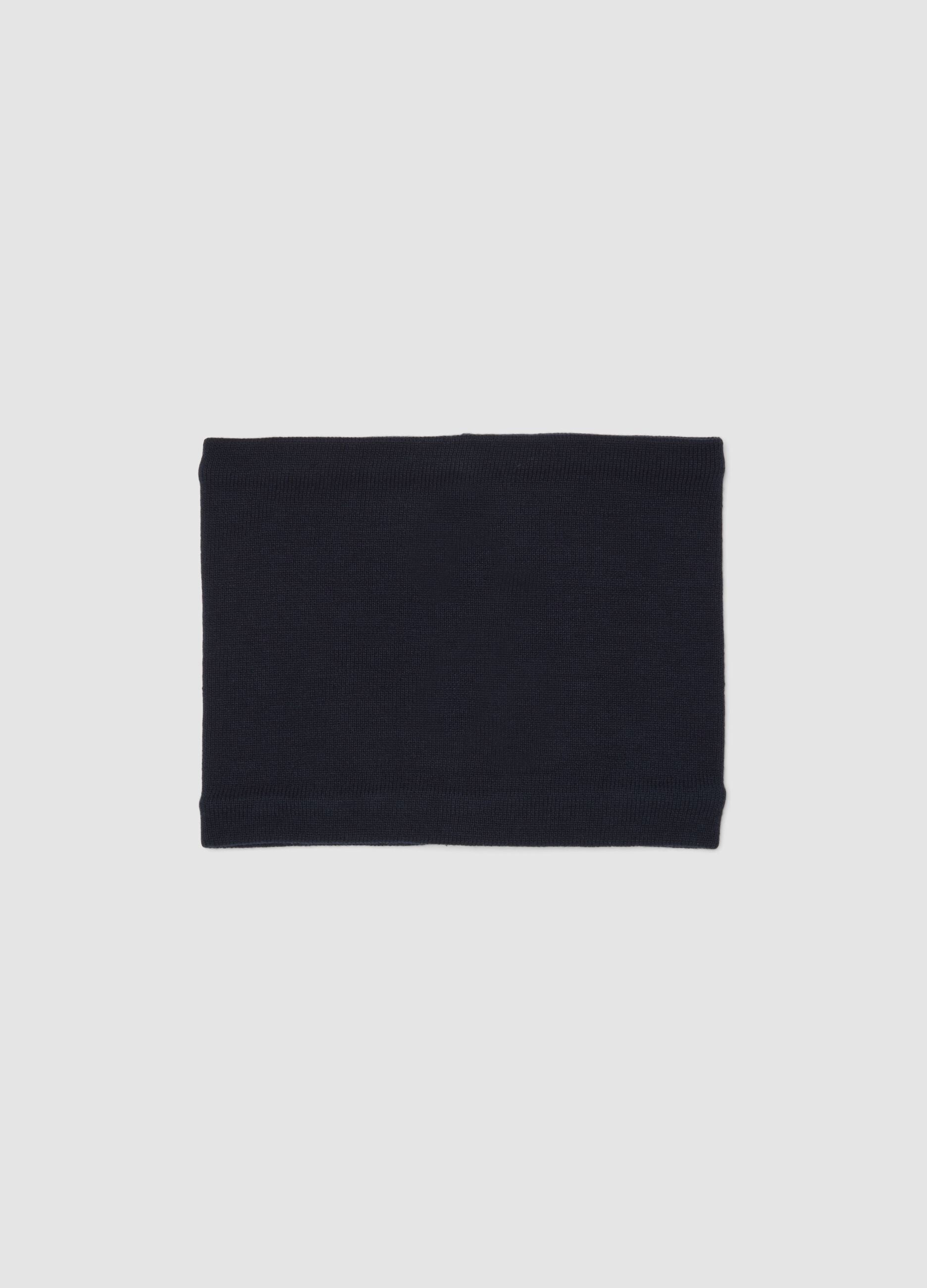 Blue cotton-blend scarf