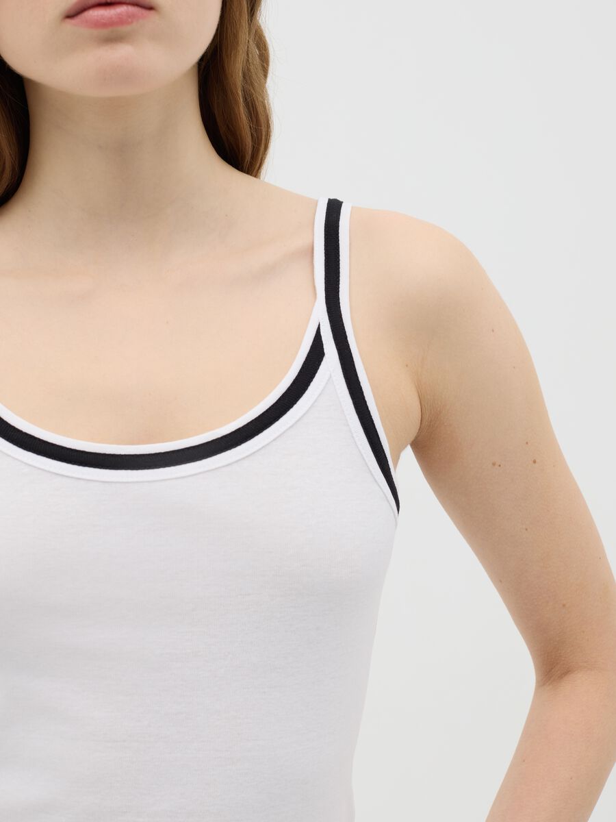 White Cotton Tank Top by Ovs_2