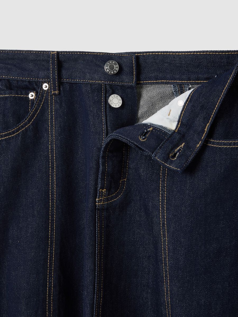 Long skirt in pure blue denim cotton regular fit_1