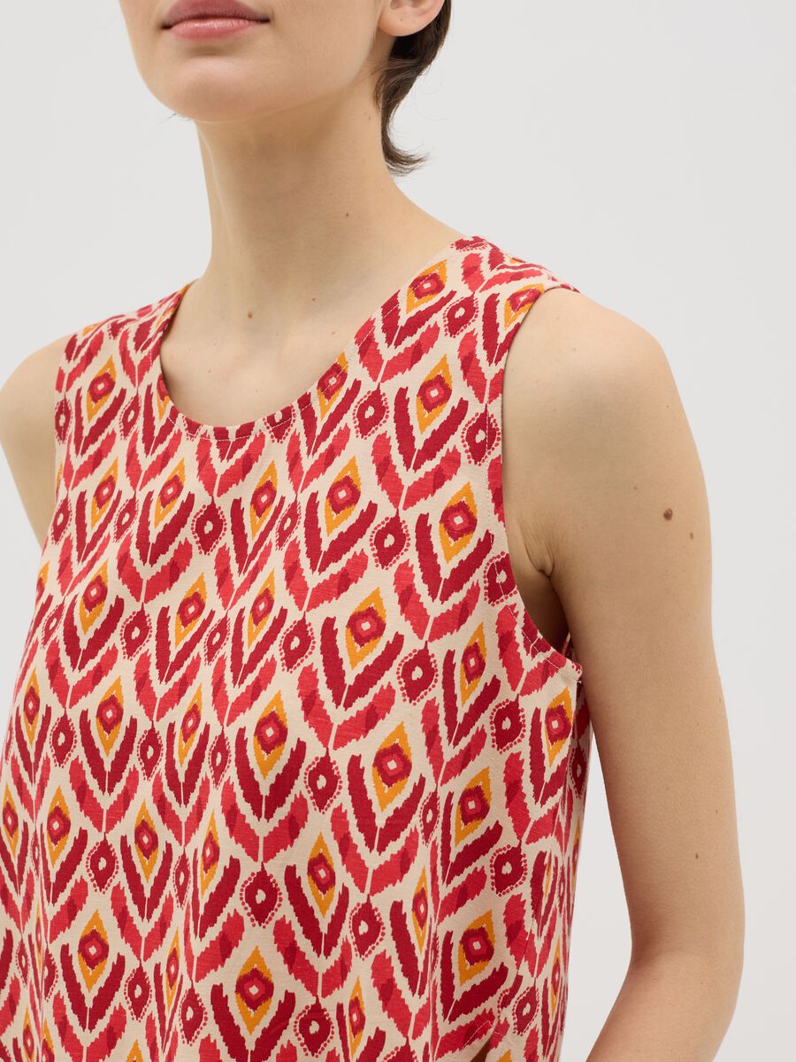 Beige tank top with ethnic pattern_3