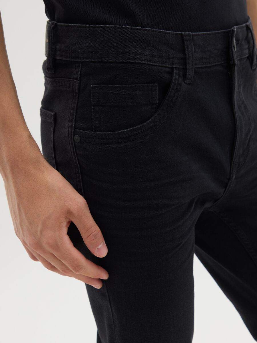 Men's Super Skinny Black Denim Jeans_2