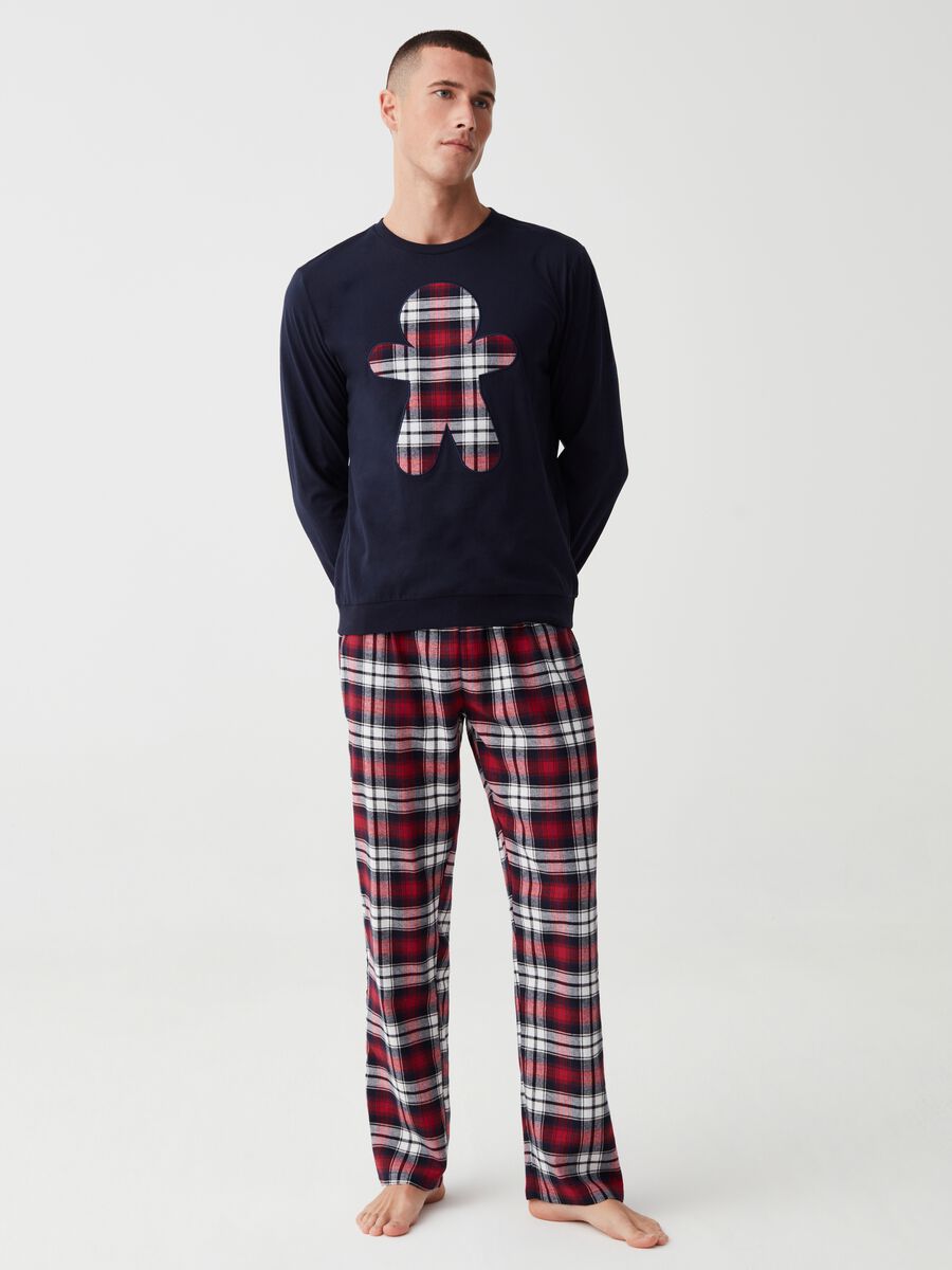 Pigiama lungo con patch tartan_0