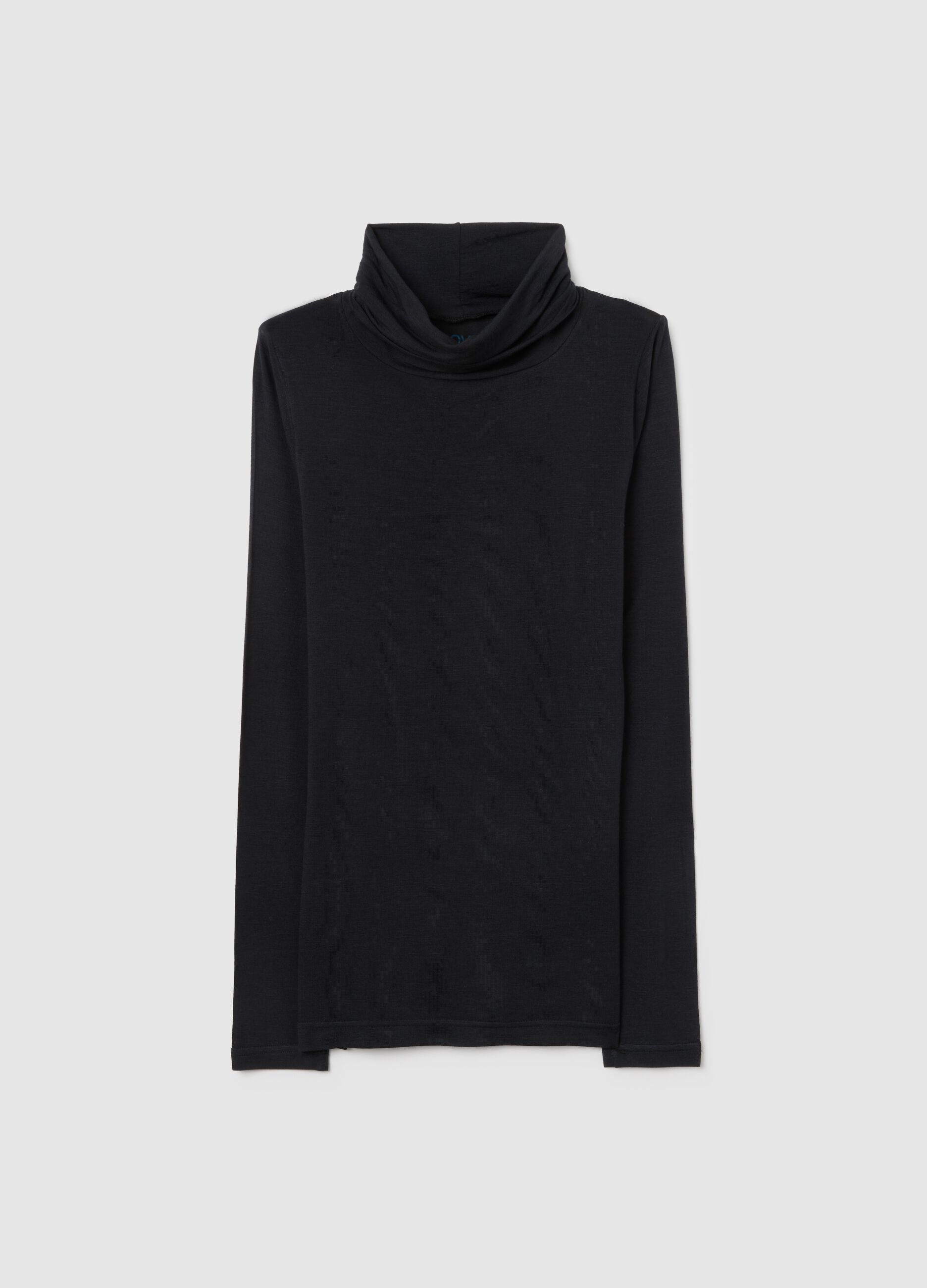 Black Regular Fit Turtleneck Jumper