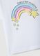 Girl's white pure cotton T-shirt regular fit with rainbow_3
