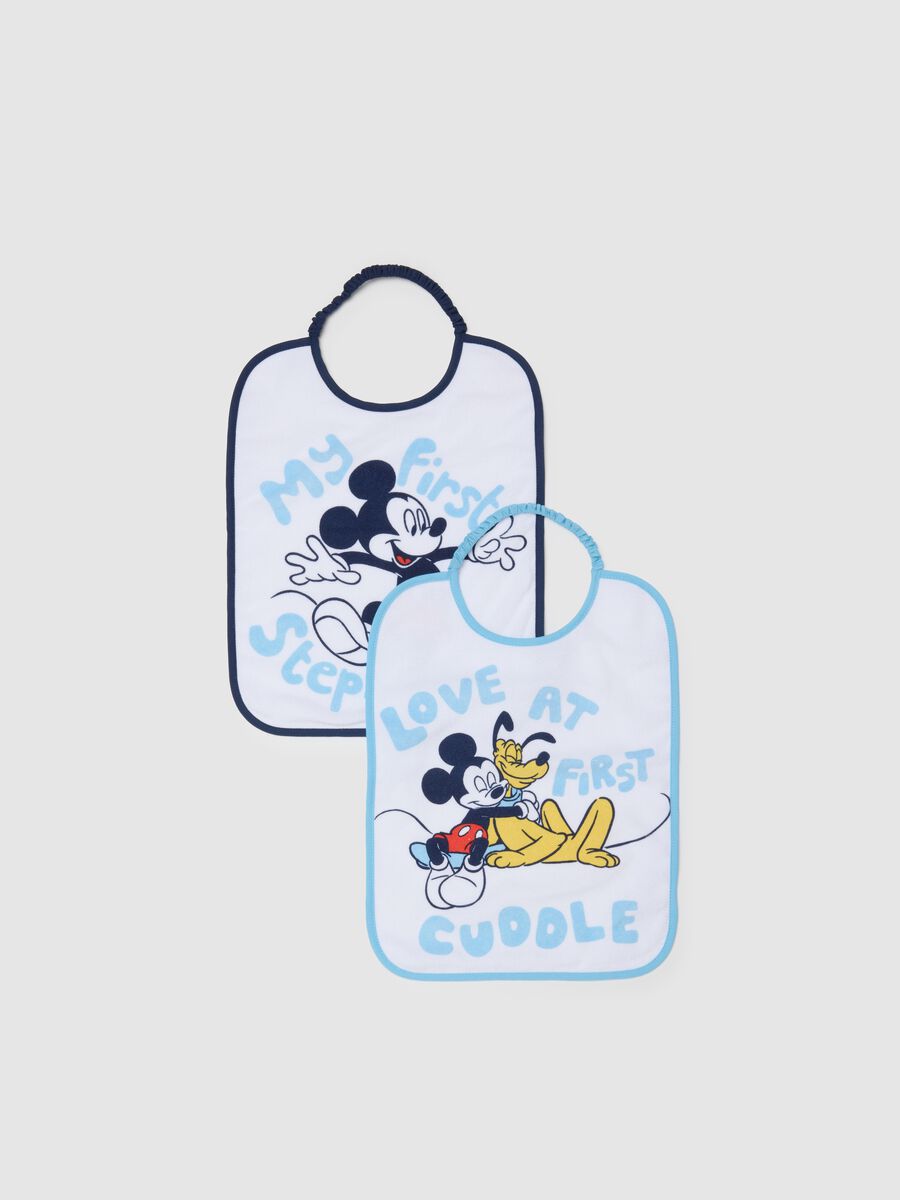 White Cotton Blend Bib Twin-Pack for Babies_0