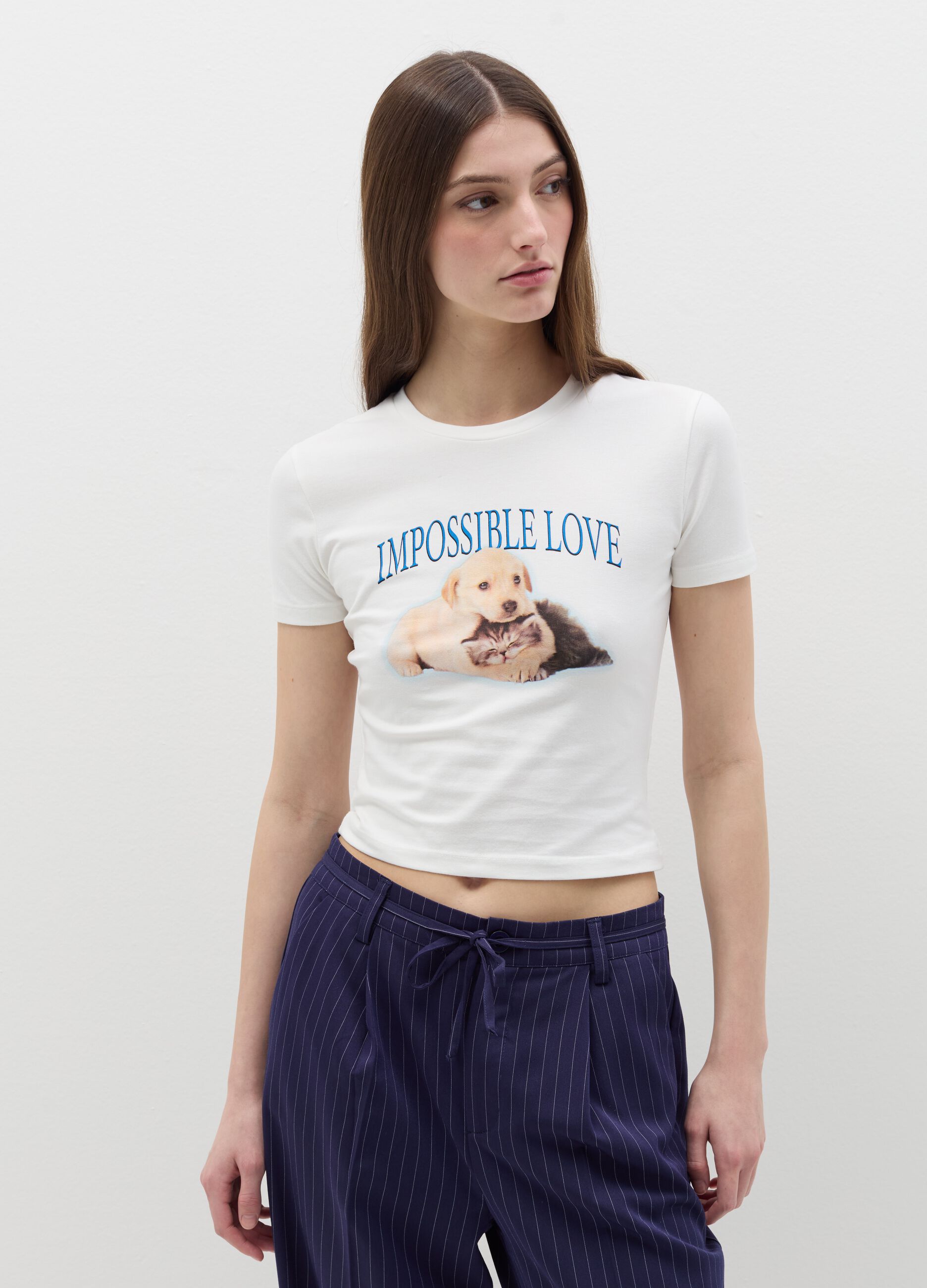 Stretch cotton T-shirt