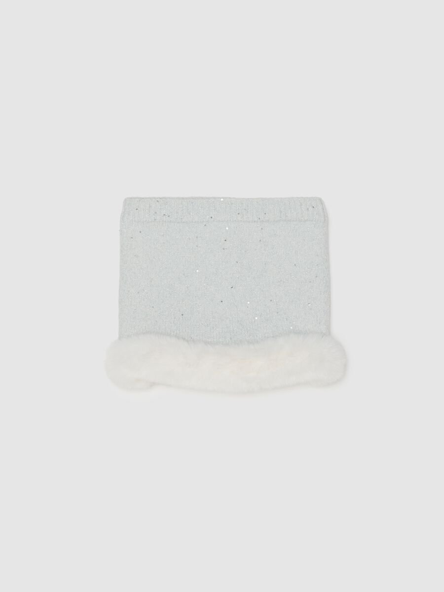 Girls' Grey Scarf with Sequins_0