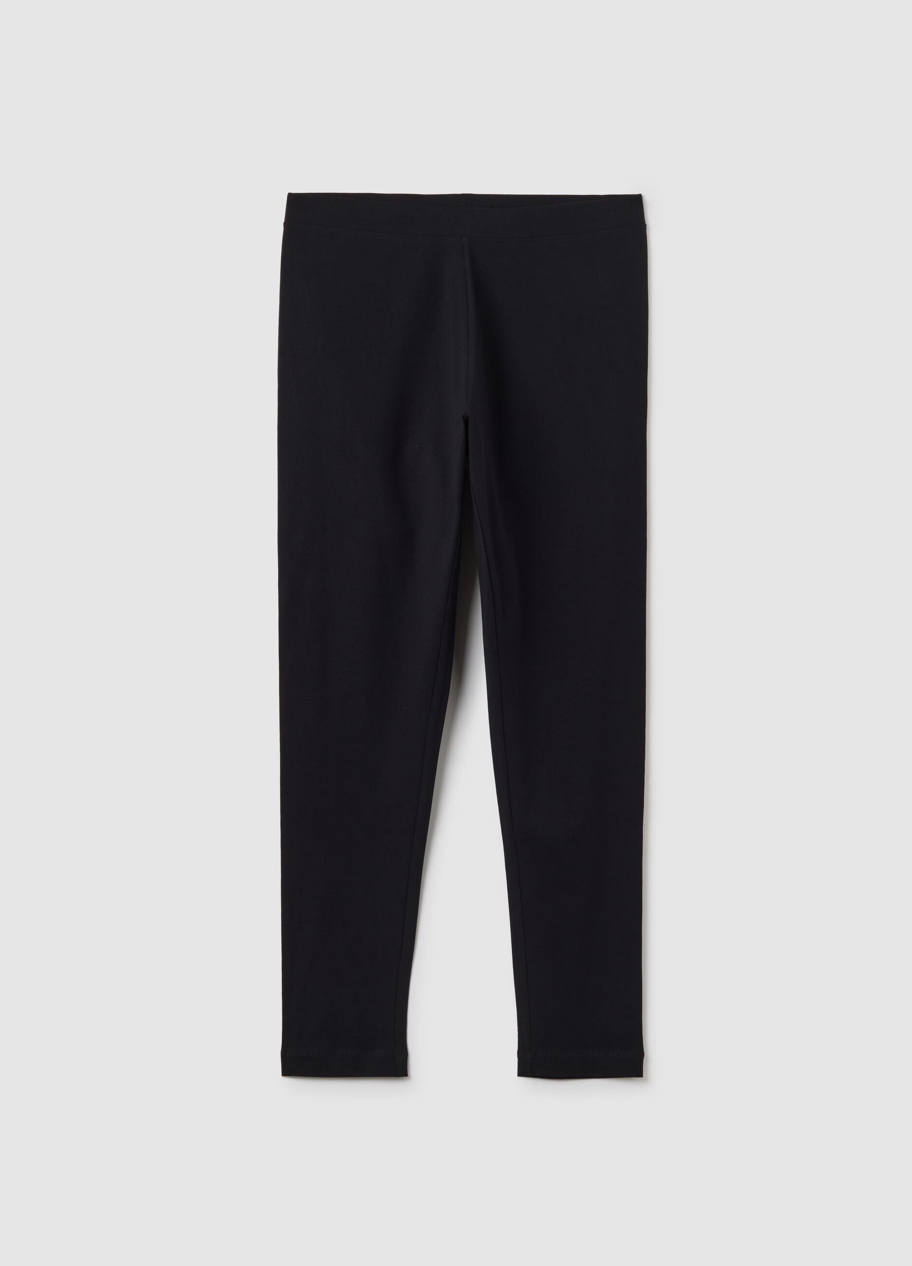 Black Stretch Cotton Skinny Leggings
