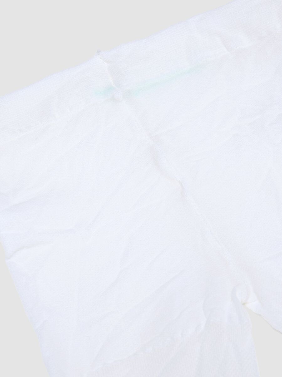 Collant elasticizzati bianchi comodi da bambina con margherite_1