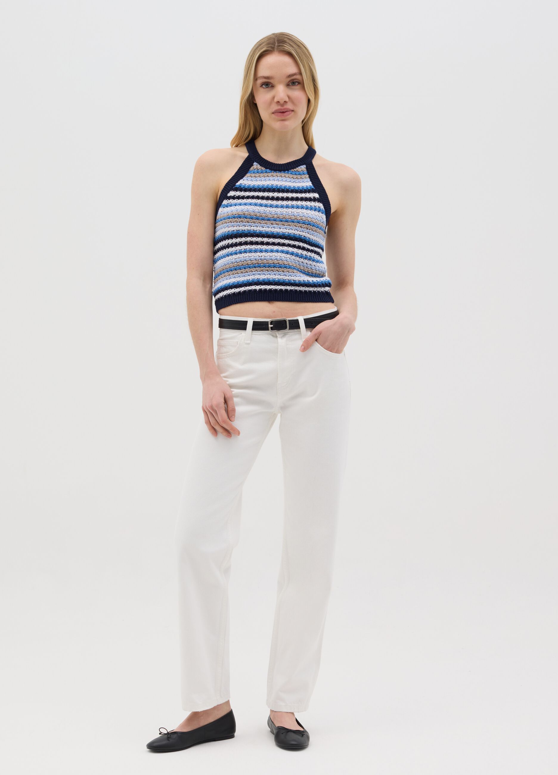 Multicolour Striped Sleeveless Top by Ovs