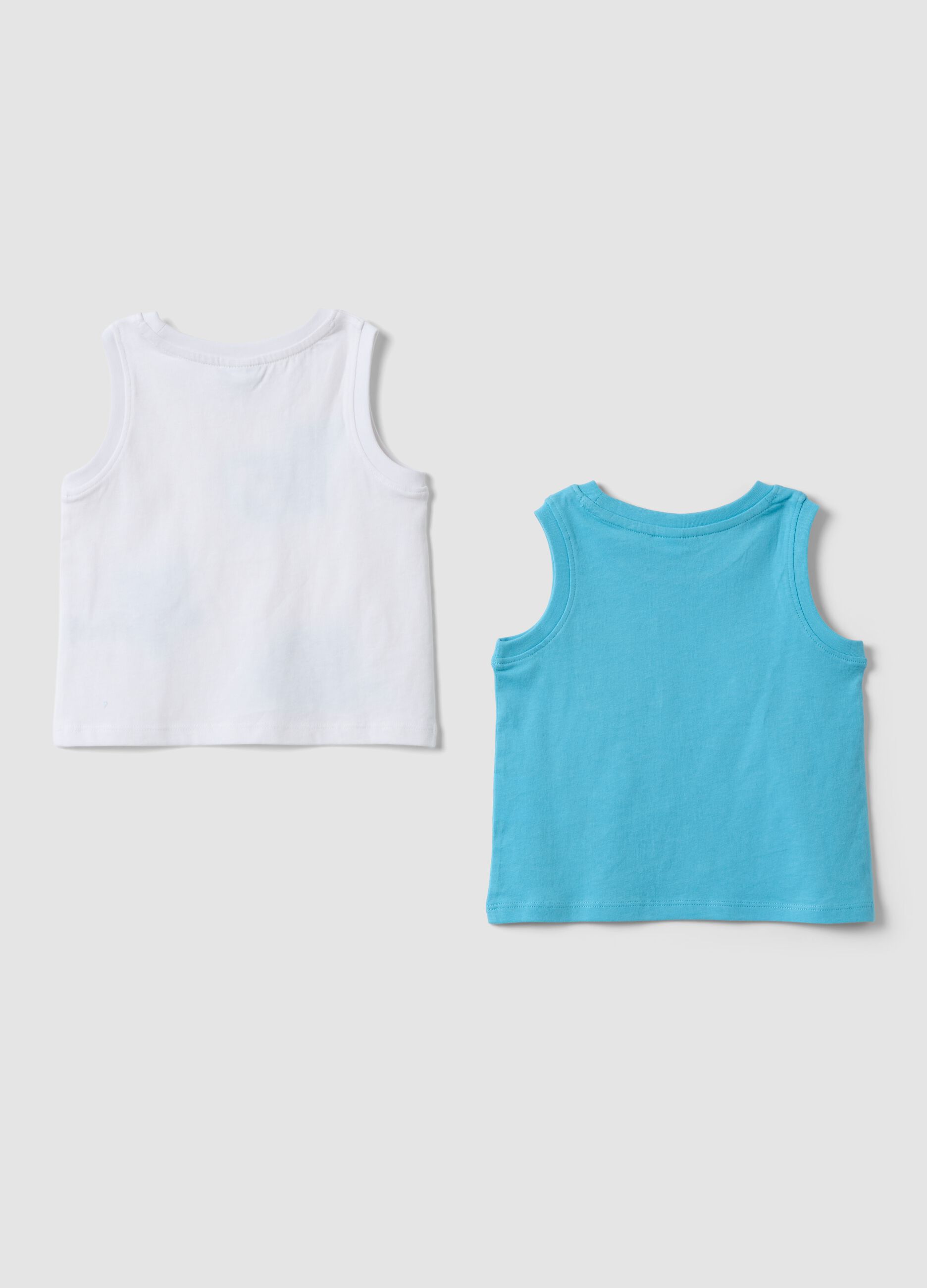 2-pack of light blue pure cotton tank tops