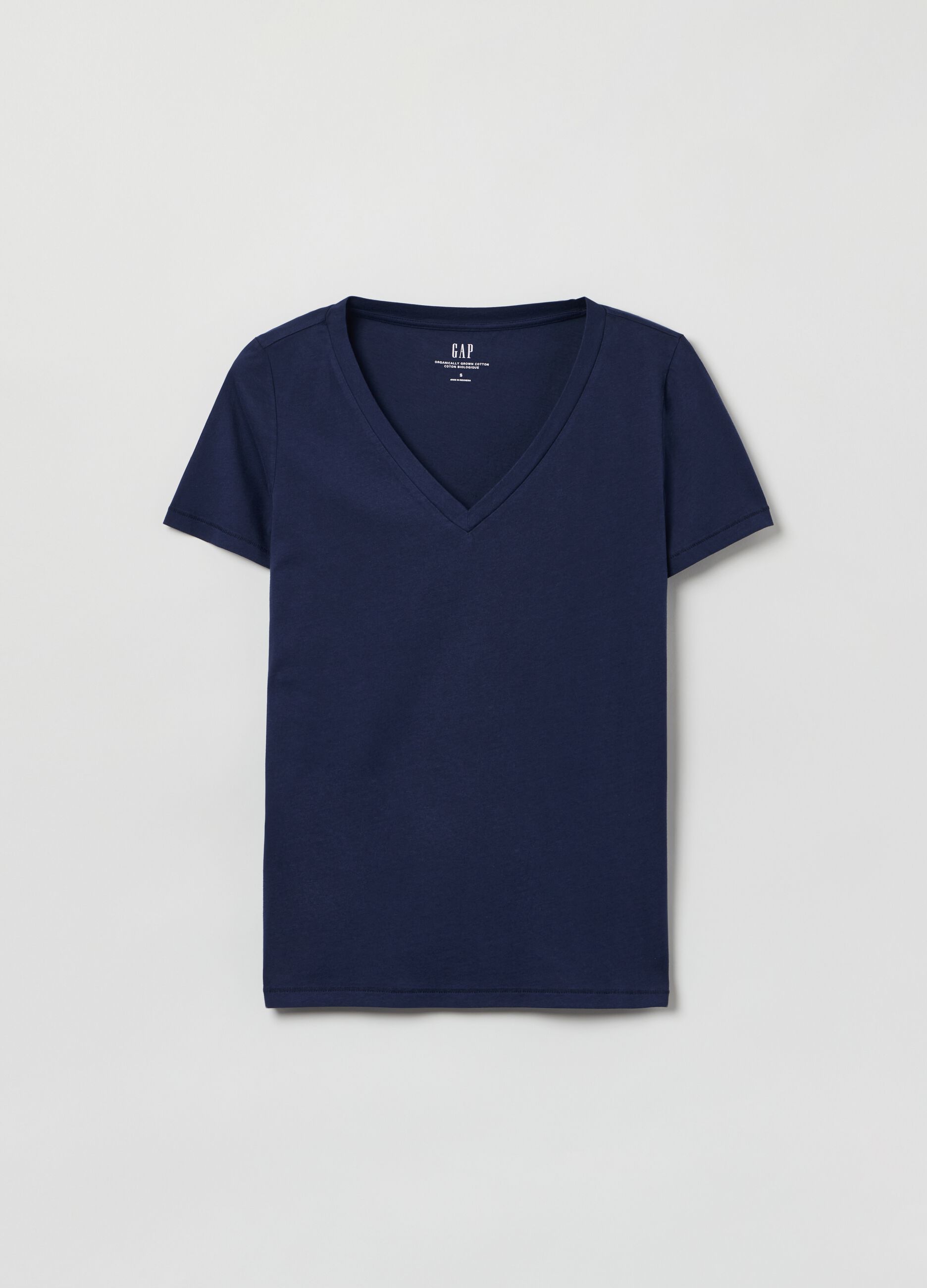 Organic cotton T-shirt with V neck